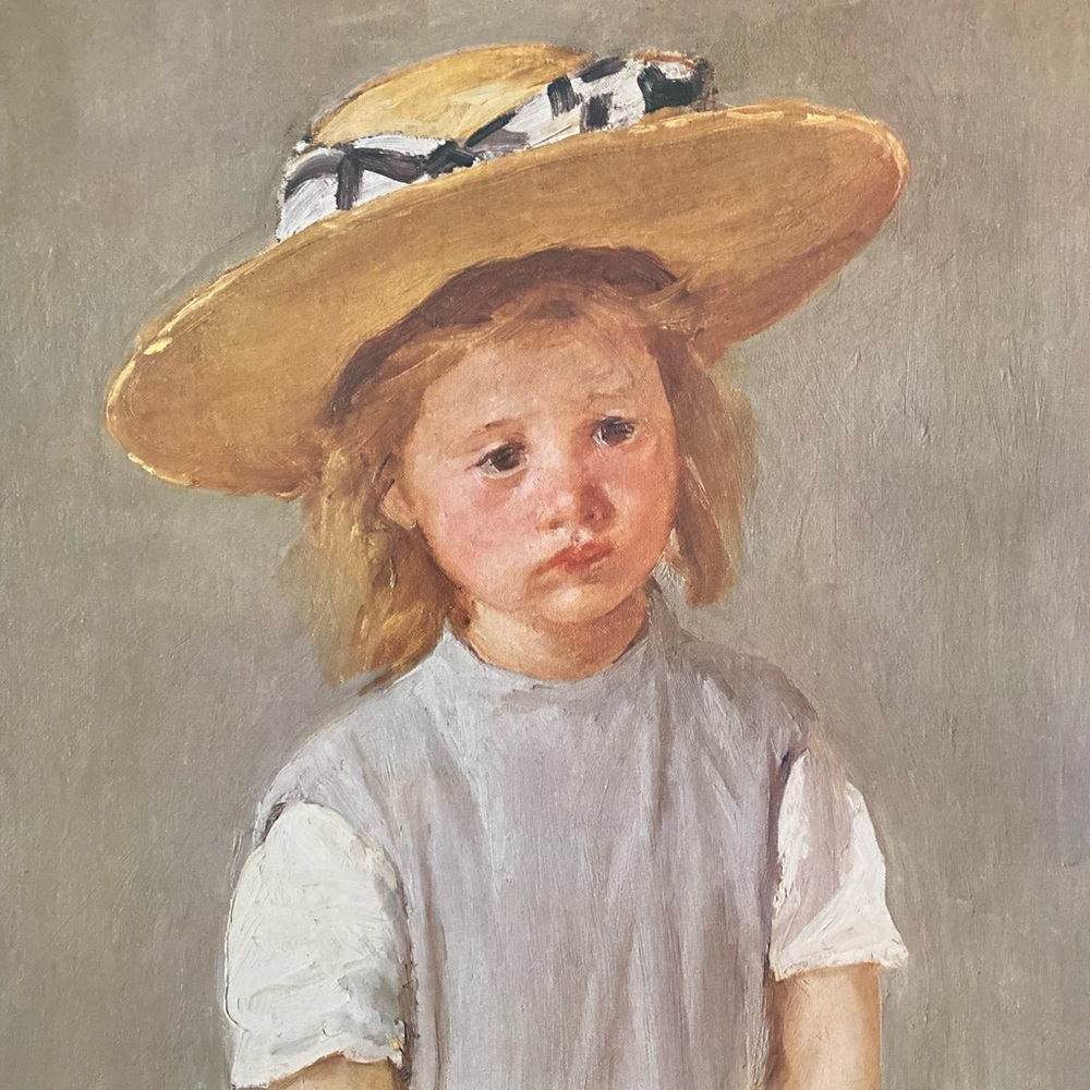 Vintage portrait “child in a straw” Mary Cassatt art 1844 - Picture 4 of 6